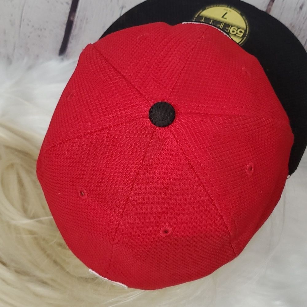MLB Ohio Cincinnati Reds Red Baseball 59Fifty Size 7 New Era Fitted Baseball Hat - Picture 10 of 17